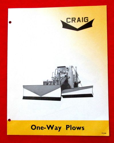 1966 Craig&#039;s Machine Shop One Way Plows Sales Brochure Hartland NB golc2