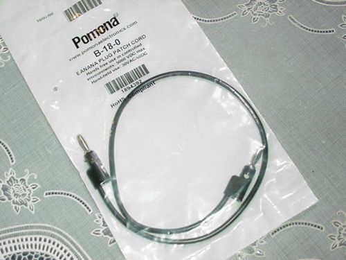 Pomona b-18-0 banana plug patch cord black 5000vdc max 30v ac / 60dc new in pack for sale