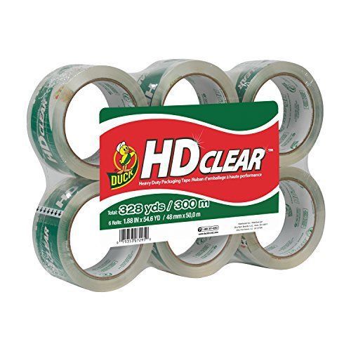 Duck Brand HD Packaging Tape Packaging Tape, 1.88 inch x 54.7 Yard, Crystal 6