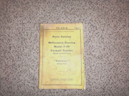 Mccormick-deering model f-20 original parts catalog hit and miss gas engine for sale