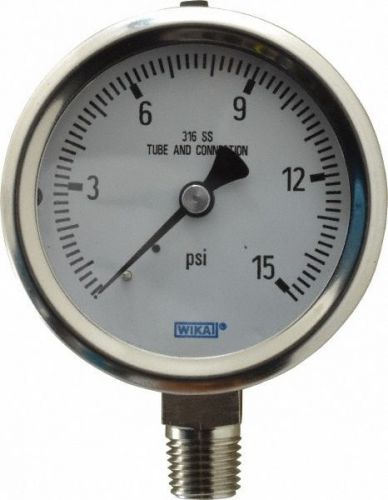 Wika - 2-1/2 Inch Dial, 0 to 15 Scale Range Pressure Gauge, NEW, FREE SHIP $6E$
