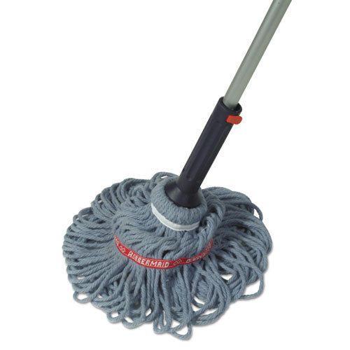Ratchet twist mop, self-wringing, blended yarn head, blue, 56&#034; handle, 4/carton for sale