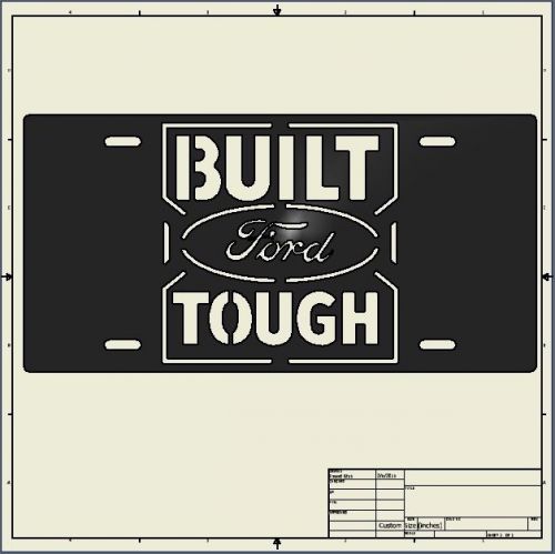 Dxf File ( licence_plate_built_ford )