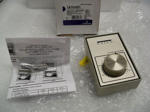 White Rodgers 1A10-651 Heat-Cool Thermostat Light Duty Line Voltage NEW