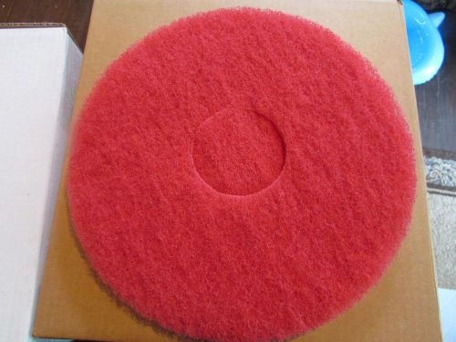 New Case of 5 AMERICO Red Spray Buff Floor Buffer Pad Strip 13&#034; Cleaning Pad