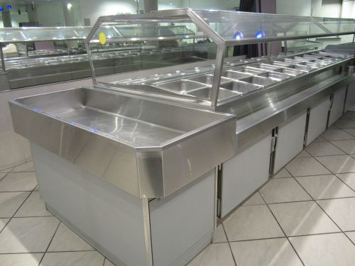 Double sided salad bar - refrigerated 13&#039; 3&#034; long  - see video