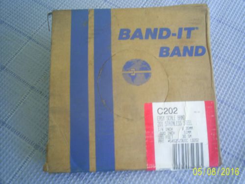 NIB BAND-IT C 202 STAINLESS STEEL BAND ROLL 1/4&#034; X 100&#039; X .020&#034;