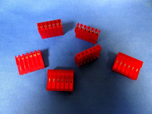 640428-6  MTA-156 Connector Assy, 22 AWG Red, 6 Position Closed End  -  QTY of 6