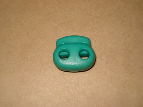 S024 100 pcs 3mm medium green bean plastic 2 holes cord lock stops for sale
