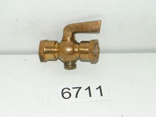 Vintage brass 1/4&#034; npt straight shut off valve drain pet cock fuel gas oil air for sale