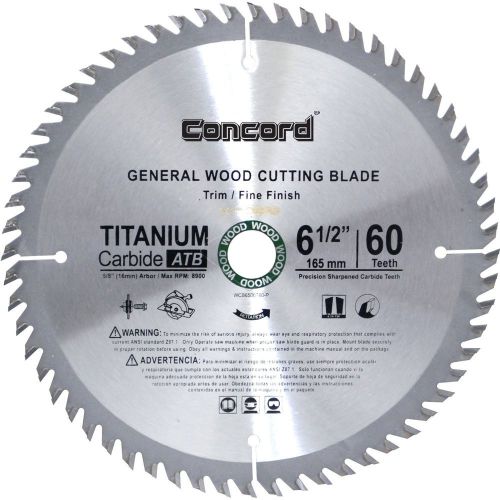 Concord blades wcb0650t060hp 6-1/2-inch 60 teeth tct general purpose hard &amp; s... for sale