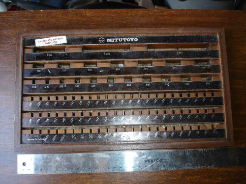 Auction 1 = mitutoyo empty wood gage block box set guage for sale