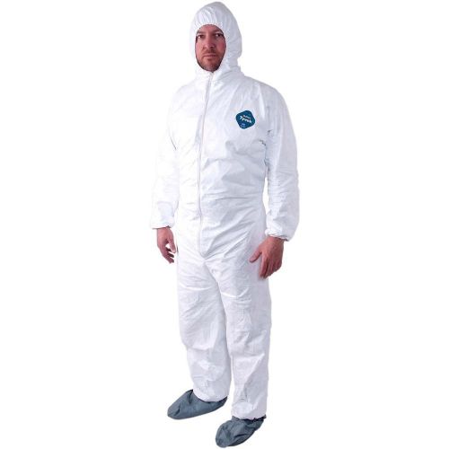 DUPONT TY122SWH3X0006G1 Hooded Tyvek(R), White, Boots, XL, PK 6