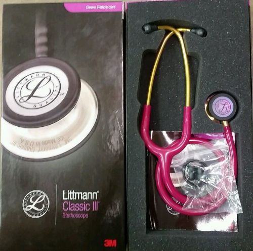 3M Littmann Classic III Stethoscope, Raspberry Tube Rainbow Finish, 27&#034; #5806