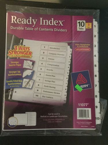 3 Packs of Avery 11077 Ready Index Durable Table Of Contents Dividers (10 Tabs)