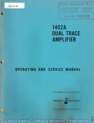 HP Manual 1402A DUAL TRACE AMPLIFIER