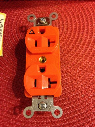 Hubbell CR5352IG Orange 20A Isolated Ground Duplex  NEW IN BOX