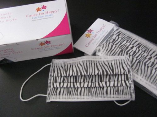 ***3 Ply Disposable ZEBRA Style Medical Grade Face Masks-10 Pack***