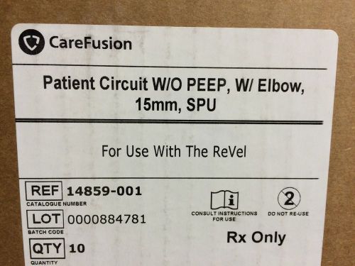 Carefusion #14859-001 Patient Curcuit W/O Peep W/Elbow CS/10