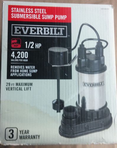 Everbilt SP05002VD 1/2 HP Submersible Stainless Steel Sump Pump Model 1000026682