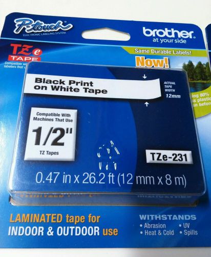 Brother TZe-231 Label Tape 12mm 0.47&#034; TZe231 genuine Lightning Fast Shipping NR!