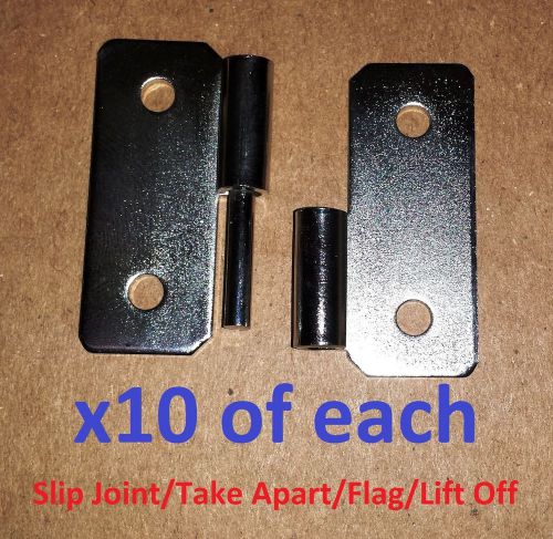 10 Male/Female-Nickel Plated Slip Joint/Take Apart/Flag/Lift Off 1.44 x 1.5 HOLE