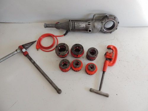 Ridgid 700 pipe threader threading machine with 6 dies 1/2&#034; to 2&#034; reamer cutter for sale