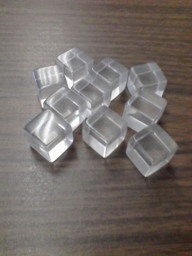10 PACK Clear Acrylic Tumbled Cube Solid 3/4&#034;
