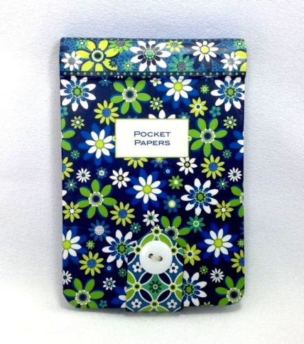 Vera Bradley Daisy Daisy Pocket Papers Spiral Note Pad School Blue Flower Used