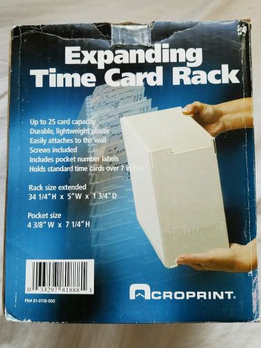 Acorprint Cream Expanding Plastic Time Card Rack NEW 81-0118-000