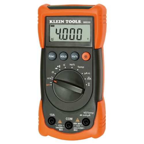 Klein Auto Ranging Multimeter MM200 for AC/DC voltage measurement up to 600V,10A