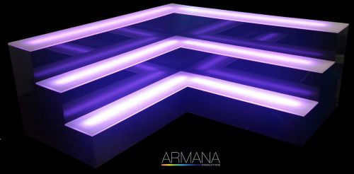 Armana Acrylic Corner Tier LED Lighted Liquor Shelf Display 4”H x 4.5”D NEW