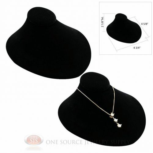 (2) 4 3/4&#034;W x 4 5/8&#034;D Lay-Down Black Velvet Necklace Neckform Jewelry Bust