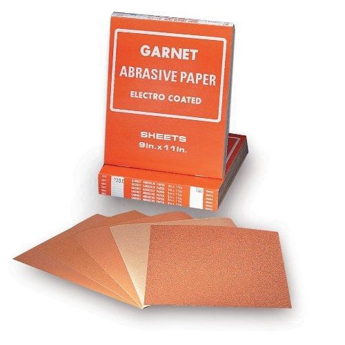 Mercer Abrasives 206040D-50 9-Inch by 11-Inch Garnet Paper Sheets, 40D Grit,