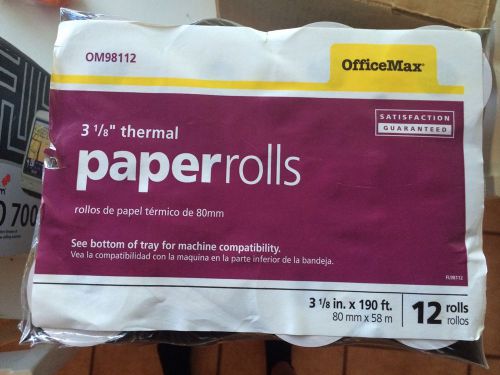 3 1/8&#034; x 230&#039; Thermal Receipt Paper POS Register 12 Rolls.  Free shipping