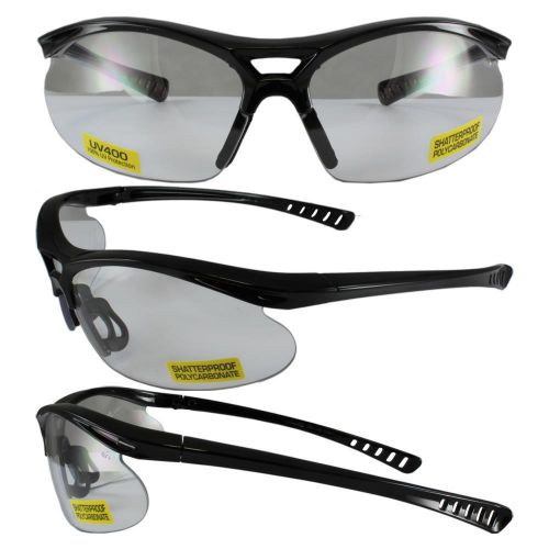 Safety Shop Glasses with Black Frame and Clear Lenses