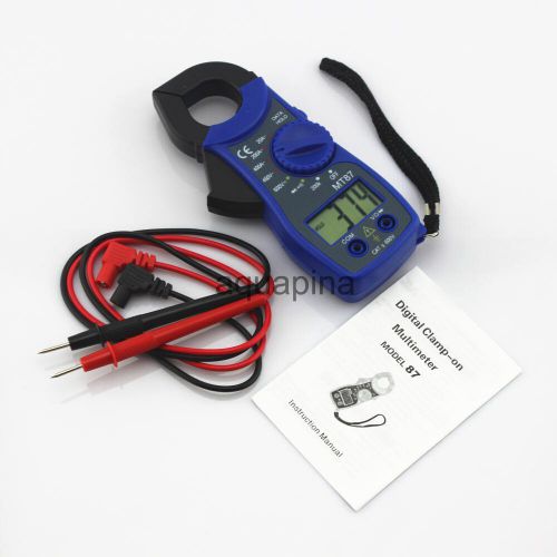 Portable lcd digital multimeter buzzer tester volt ohm amp meter ac/dc blue for sale
