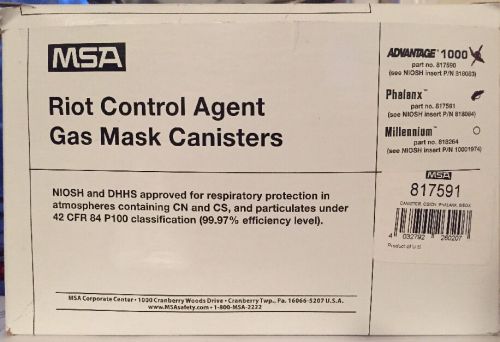 Msa 817591/817589 riot control agent gas mask canisters, box of 6 cartridge for sale