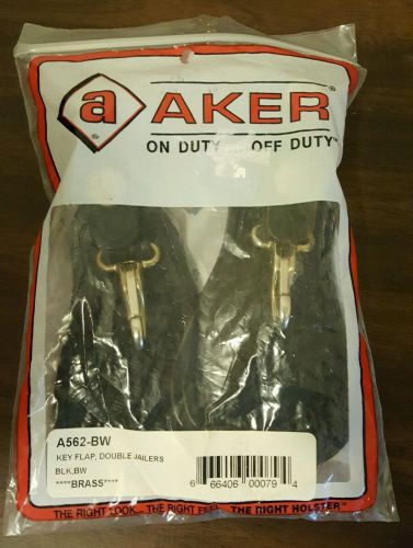 New Un-opened Aker  A-562-BW Double Key Flap, Double Brass Jailers Police Holder