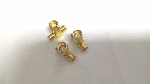 20pcs Copper RP-SMA male to 2 RP-SMA female triple T in series RFconnector 3 way