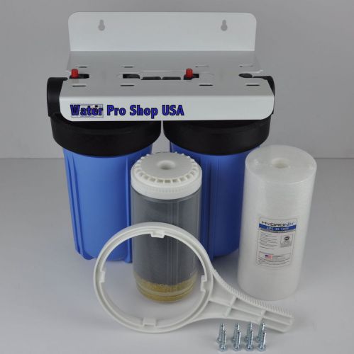 10 &#034; dual big blue water filter system kdf55/gac/sediment for sale