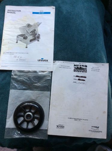 Univex Model 8512 Slicer Manuals &amp; New Plastic Vent #8512859