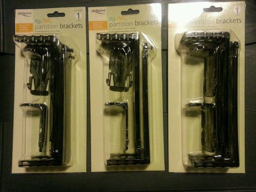 Mount Wall Files  Partition Brackets, 391402, Black lot of 3 packages