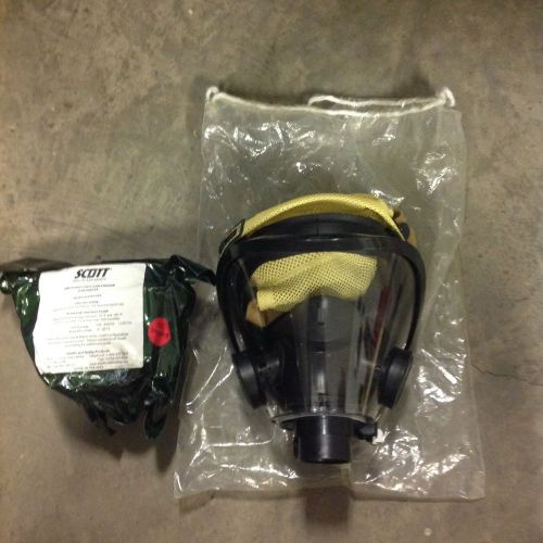 Scott gas mask air purifying mask 805773-02 size medium with air cartridge for sale
