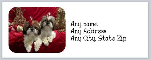 30 Personalized Return Address Labels Christmas Dogs Buy 3 get 1 free (ac265)