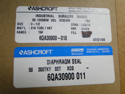 Ashcroft 3 1/2&#034; Duralife Gauge C1215 w/ Seal 6QA30900-010