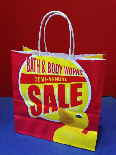 Bath &amp; Body Works Semi-Annual Sale Bag Yellow Duck Red paper shopping bag