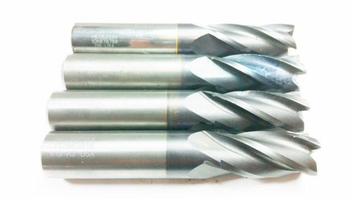 (Machinist Lot of 4) 5/8&#034; Kennametal Solid Carbide TiALN 4 Flute End Mill (B 985