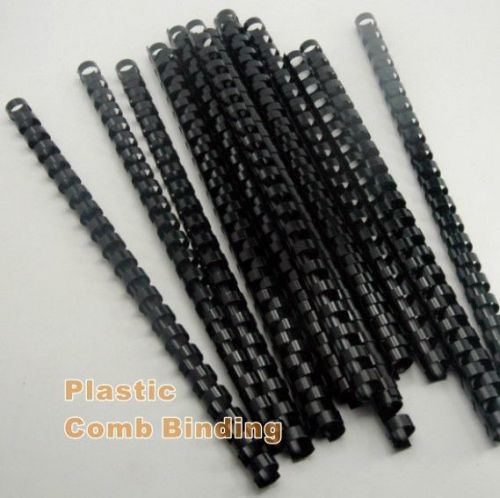 50 pcs Plastic Comb Binding Spines 5/8&#034; 16mm A4 Black 50pcs