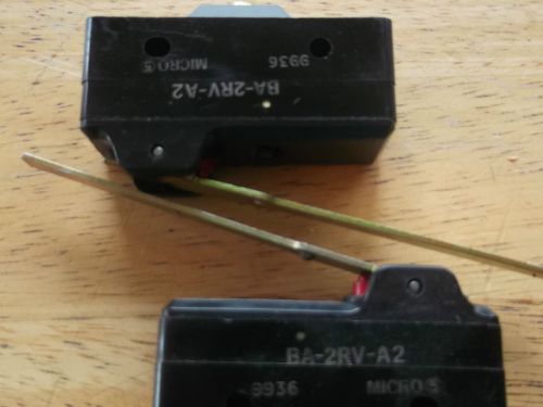 BZ-2RV-A2 - QTY 1 - HONEYWELL MICROSWITCH  20 AMPS, STRAIGHT LEVER NEW